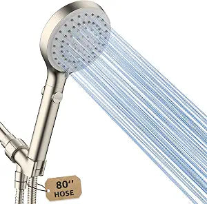FASDUNT High Pressure Handheld Shower Head with Hose, Brushed Nickel