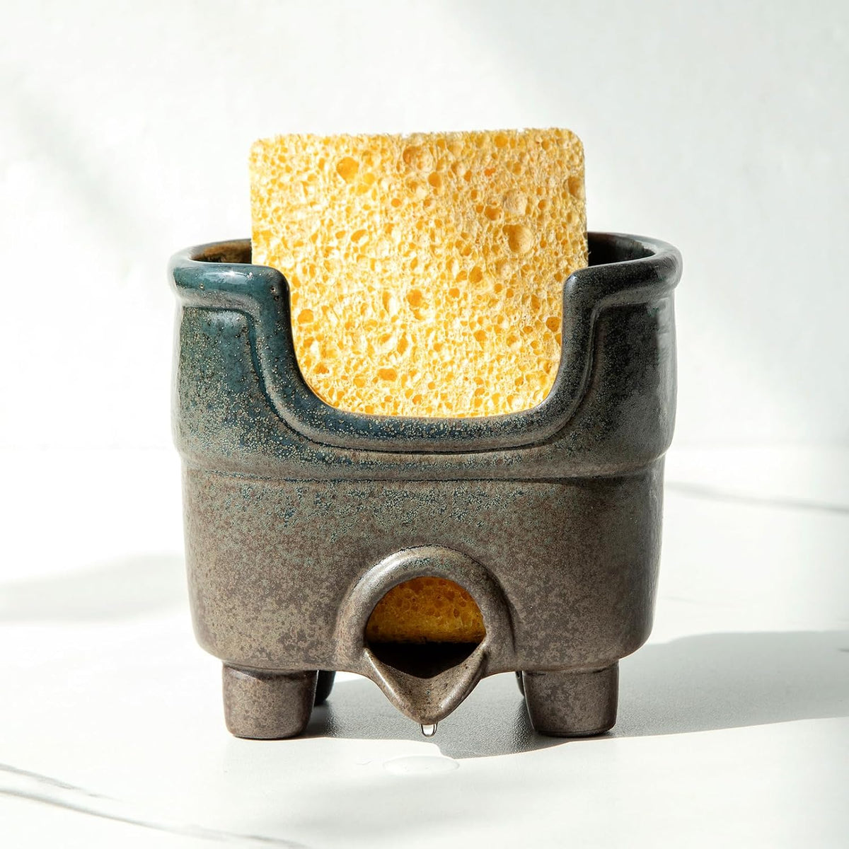 Ceramic Sponge Holder with Drainageï¼ŒFarmhouse Sink Caddy