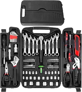 TLGREEN 95-Piece Car Tool Kit with Storage Case, Red