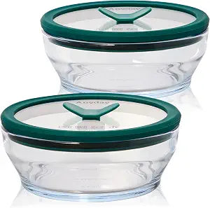 Anyday 2-Pack 2-Cup Glass Food Storage Set (Clear Kale)