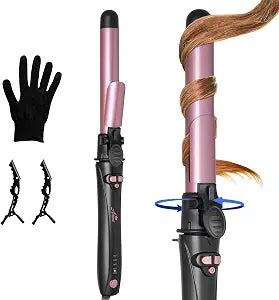 Asani 1 Inch Rotating Curling Iron, Automatic Curling Wand for Beach Waves