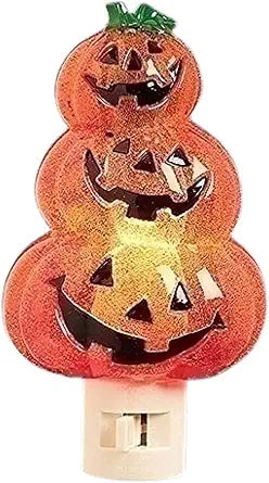 Roman Triple Jack-O-Lantern Halloween Swivel Plug Night Light 6 Inch