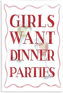 Dinner Party Quote, 10 x 15 Inch Mounted Print on Wall Plaque