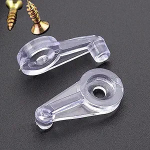 20 Pack Glass Retainer Clips Kit, Clear, Offset 4mm, with Screws