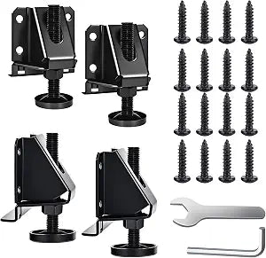 Heavy Duty Leveling Feet, 4 Pack Adjustable Furniture Levelers with 1320LB Capacity, 2" Height Adjustment, No-Flip Furniture Installation  Hex Nut Design for Flawless Leveling