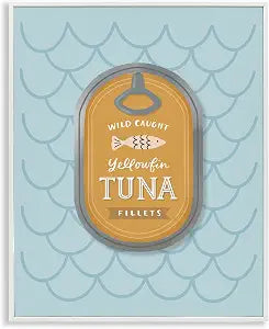 Nautical Tuna Tin Kitchen Wall, 16 x 20 Inch Framed Gicle Print