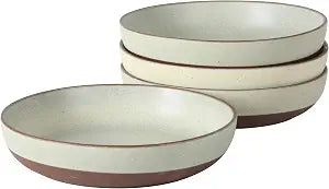 Gibson Elite William Crest 4 Piece Dinner Bowl Set, 8.5 Round Stoneware Bowls, Reactive Glaze Finish, Large Soup, Pasta & Salad Bowls, Microwave & Dishwasher Safe - Green