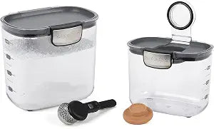 Progressive International ProKeeper+ Clear Plastic Airtight Food Baker's Kitchen Storage Organization Container Canister Set with Magnetic Accessories, 2- Piece Set (Powdered & Brown Sugar 1.4-Quart)