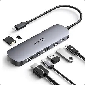 Anker USB C Hub, 7in1 Multi-Port USB Adapter, 4K@60Hz USBC to HDMI Splitter