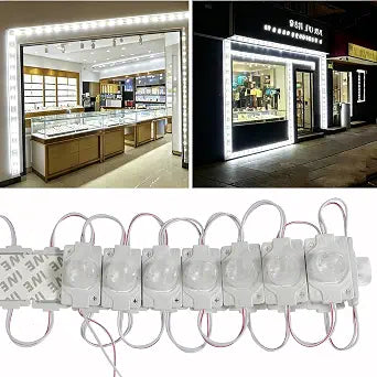 Super Bright LED Module, Storefront Window LED Module Light Box Advertising Sign Inflatable Light for Halloween Christmas - 100PCS, 49.8Ft, 160LM Waterproof DC12V (White-4830, No Power Supply)