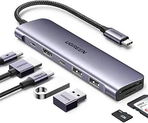 UGREEN USB C Hub for Laptop Revodok 7 in 1 Dock 4K HDMI to USB C Adapter