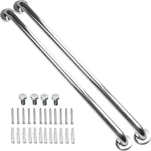 2 Pack 32 Inch Shower Grab Bar, iMomwee SUS304 Stainless Steel Bathroom Grab Bar Handle, Bathroom Shower Balance Bar,Safety Hand Rail Support,Handicap Elderly Senior Assist Bath Handle(1.25" Diameter)