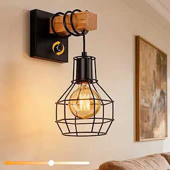 Lightess Farmhouse Wall Light with Switch Hardwired Dimmable Wall Sconce