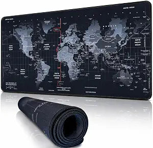World Map Desk Mat, Large Extended Gaming Mouse Pad for Computer Desk