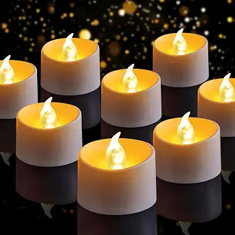 Flameless LED Tea Lights Candles 50 Pack Battery Operated Warm White