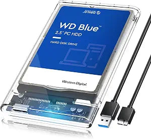 ORICO 2.5'' External Hard Drive Enclosure USB 3.0 to SATA III Tool-Free Clear Hard Disk Case for 2.5 inch 7mm 9.5mm SATA HDD SSD Max 6TB Support UASP(2139U3)
