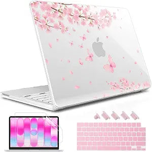 May Chen Compatible with MacBook Neo 13 inch Case 2026 Model A3404, Plastic Hard Shell,Keyboard Cover,Screen Protector,Dust Plug, for MacBook Neo 13" with A18 Pro Chip, Cherry Blossom