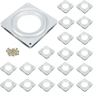 JOIKIT 20 Pack 4 Inch Lazy Susan Hardware BulkLazy Susan Turntable Bearing Plate with Screws, Bearing Swivel Plates for Serving Trays, Racks, Tables, 300lbs Load Capacity