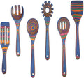 6-Piece Pakkawood Cooking Utensil Set, Sapphire, Wooden Spoons for Cooking