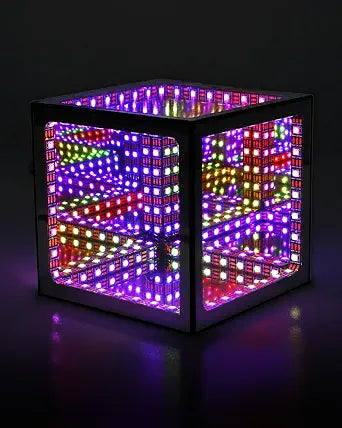 Infinity Mirror Hyper Cube LED Light, RGB Gaming Room Decor, 4Inches