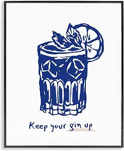 Keep Your Gin Up Cocktail Fruit, 11 x 14 Inch Framed Gicle Print