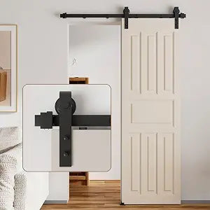 5FT Sliding Barn Door Hardware Kit, Heavy Duty Track for 26-30" Single Door