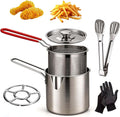2026 New Deep Fryer Pot Set, 5 Piece Set with Heatâ€‘Resistant Work Gloves