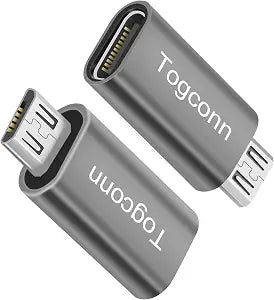USB C to Micro USB Adapter 2 Pack, USB Type-C (Female) to Micro USB (Male) Convert Connector Support Charge & Data Sync Compatible with Galaxy S7 Edge, S6, Nexus 6/5 and Other Micro Devices