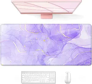 Large Gaming Mouse Pad, XXL 35.4 x 15.7 in Desk Mat, Purple Gold