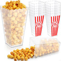 Reallnaive 12 Pack Plastic Popcorn Containers, Reusable Clear Popcorn Boxes