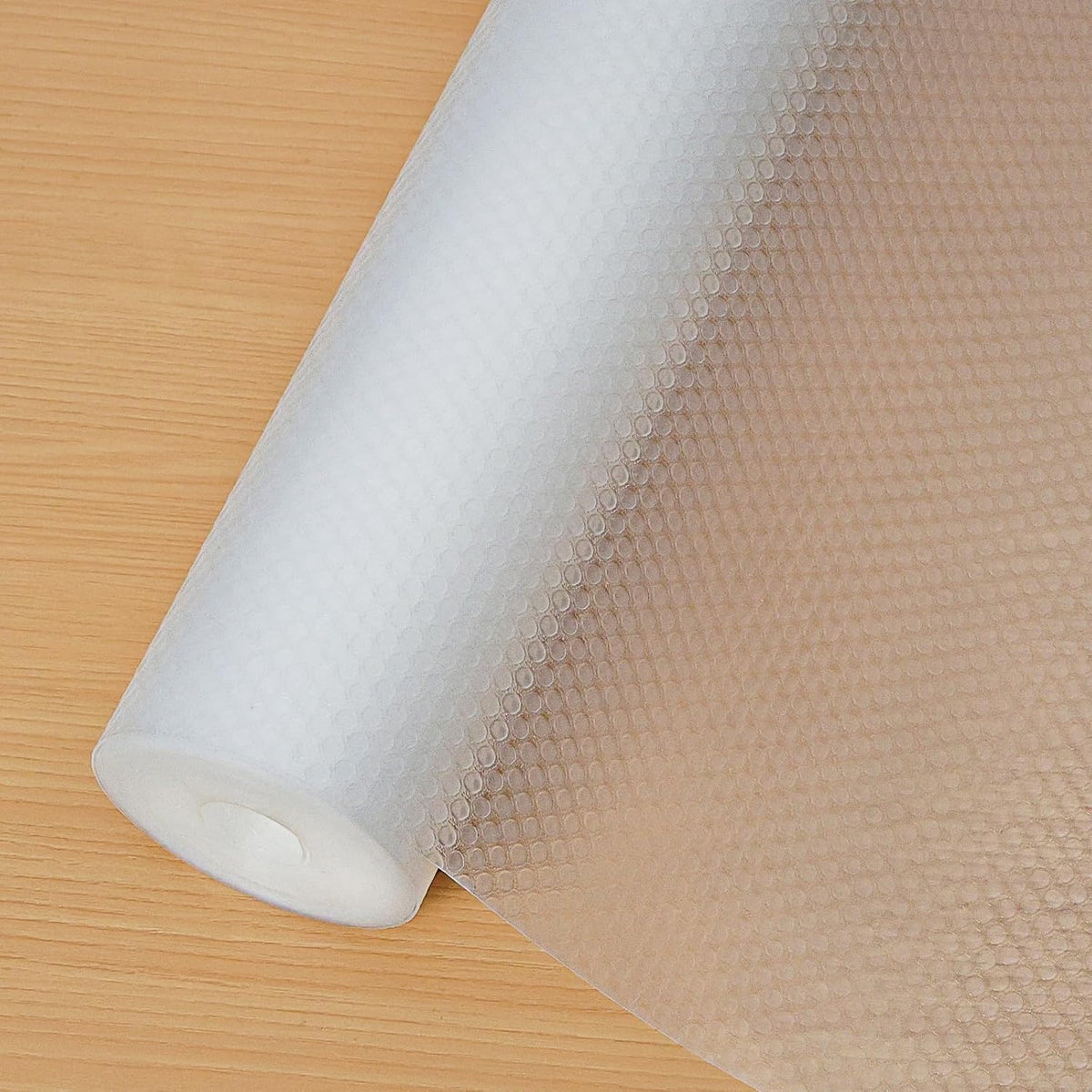 Hersvin Shelf Liners 20 in x 20 ft EVA Drawer Mats, Non-Adhesive Cupboard Protector, Kitchen Cabinet Lining Fridge Liner (Clear Flat Dot, 50.8x610cm)