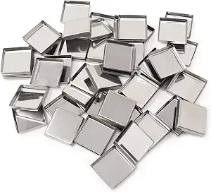 Honbay 56PCS Metal Empty Square Metal Pans Make Up Tins Eyeshadow Blush Lipstick Organizer for Cosmetic Palettes (26mm, Height: 5mm)