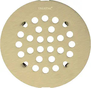 TRUSTMI 4-1/4 Inch Snap-in Shower Floor Drain Replacement Cover, Brushed Gold