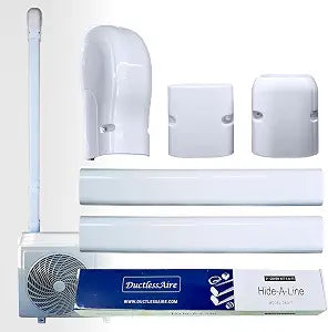 Ductless HVAC Mini Split Line Set Cover - for AC Line Cover (White 3x7.5ft)