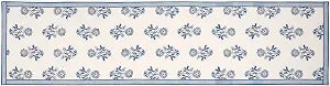 Mud Pie Blue and White Block Print Cotton Kitchen Table Runner