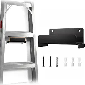 niffgaff Ladder Hooks for Garage Wall, 1 Pack Heavy Duty Wall Mount Storage Hanger for Ladders, Chairs & Patio Furniture, Fits Step & Extension Ladders, Garage Organization