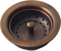 Sinkology Kitchen Sink Basket Strainer Drain TB35-01,Antique Copper