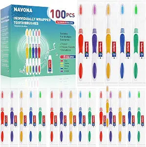 100 PCS Disposable Toothbrush with Toothpaste Bulk, Travel Toothbrush Set