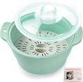 Collapsible Silicone Microwave Vegetable Steamer with Removable Steam Rack, AODISTUCE 42oz BPA-Free Silicone Steamer for Cooking Fresh & Frozen Vegetables Dumplings Buns Prep Meal, Dishwasher Safe