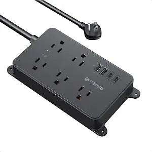 TROND Power Strip Surge Protector, Wall Mount, 5ft, ETL Listed