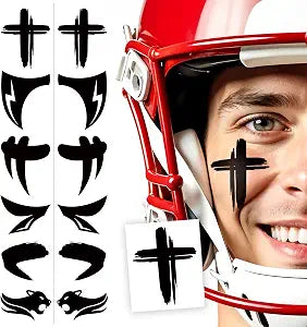 Cerlaza Football/Baseball Accessories, 48 Pairs Eye Black Stickers, Eye Black Tattoos Soccer Party Favors Supplies, Halloween/Sports Outdoors Game Day Eyeblack