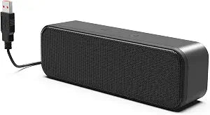 LIELONGREN [Newer] USB Computer Speaker for Desktop, Laptop Speaker, PC Speaker, Small Computer Soundbar with Hi-Quality Sound, Loud Control Volume, Rich Bass