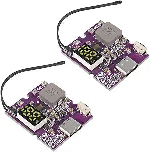 2pcs 22.5W Power Bank Bidirectional Fast Charging Mobile Power Module Circuit Board with Digital/Light Type-C USB Suppor PD/QC3.0 2.0 Single C Port Digital