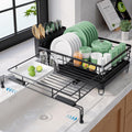 Kitsure Adjustable Dish Drying Rack, 15.6''-25.2''L x 16.9''W, Black