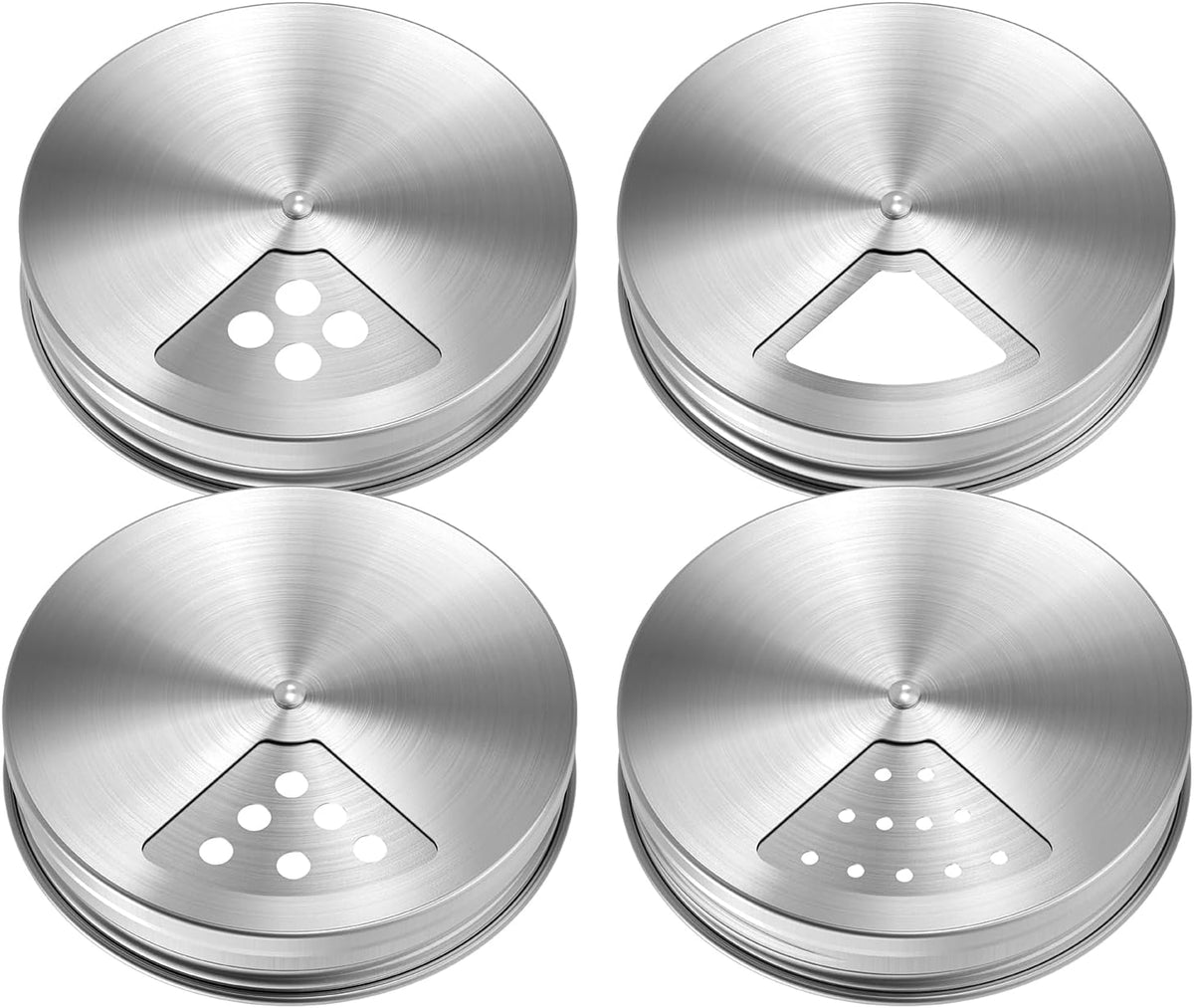 Wide Mouth Adjustable Spice Shaker Lids for Mason Jars, 4 Pack