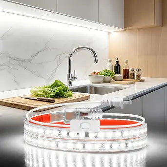 Aclorol 110V LED Under Cabinet Strip Lights 24 Inch for Kitchen 6000K White