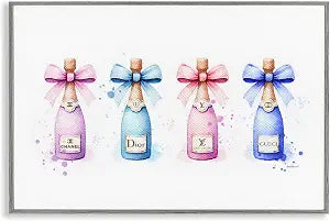 Pastel Glam Champagne Still Life, 12 x 18 Inch Framed Gicle Print