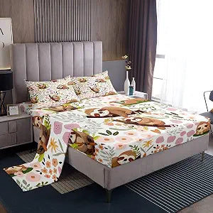 Feelyou Boys Girls Cute Sloth Sheet Set Full Size