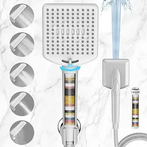 Homlord Filtered Shower Head with Handheld, High Pressure 6 Mode Showerhead