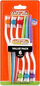 Adult Toothbrushes 6 Pack, Manual Toothbrush Value Pack with Firm Bristles, Comfortable Grip Handles for Daily Oral Care (Firm)